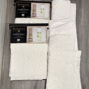 4 sets of 2!! Bombay Elegant White Window Panels